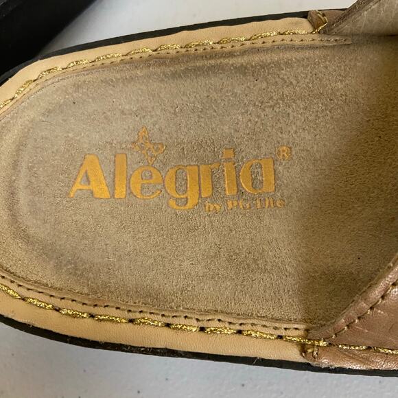 Alegria Women's Carina Tan Leather Wedge Thong Flip Flop Sandal Size 41 10.5-11 - Picture 7 of 10